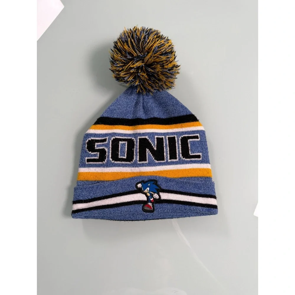 Sonic The Hedgehog Pom Pom Beanie One Size Fits Most Embroidered  Sonic Logo